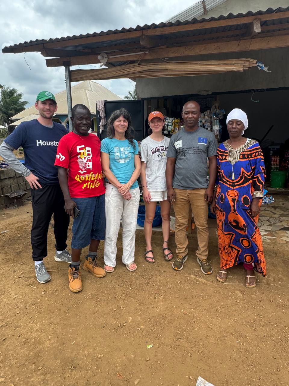 Group photo at Abu's tea shop after beekeeping