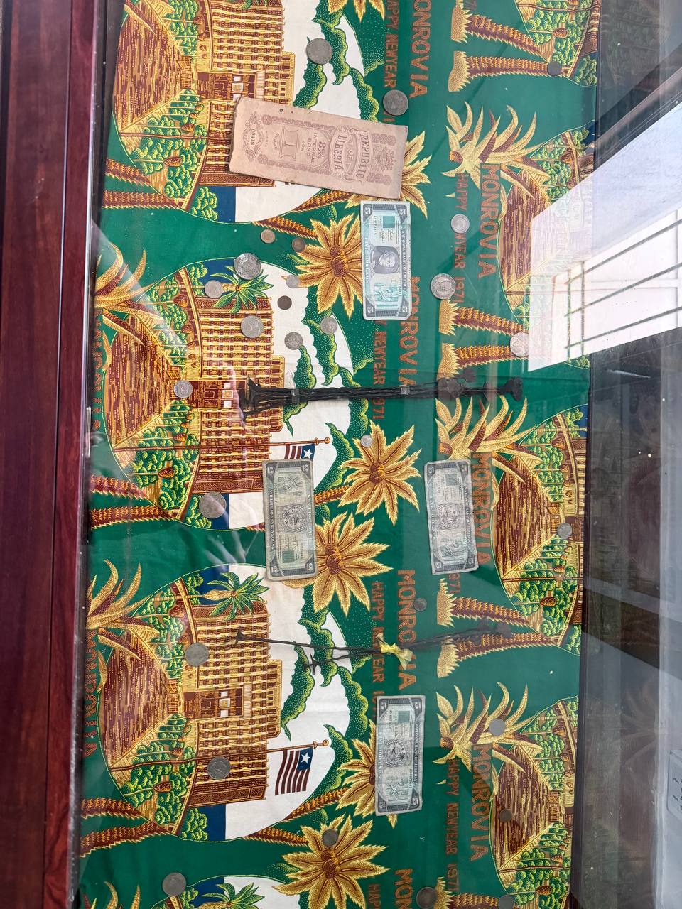Historic Liberian currency on display at the national museum, Monrovia